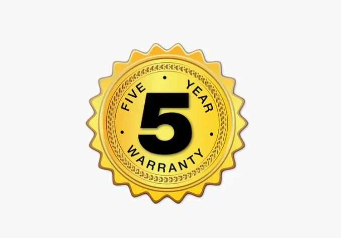 An image of 5years of warranty 