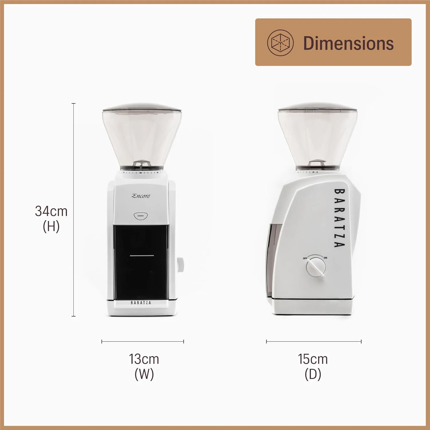 Baratza Encore Coffee Grinder dimension 