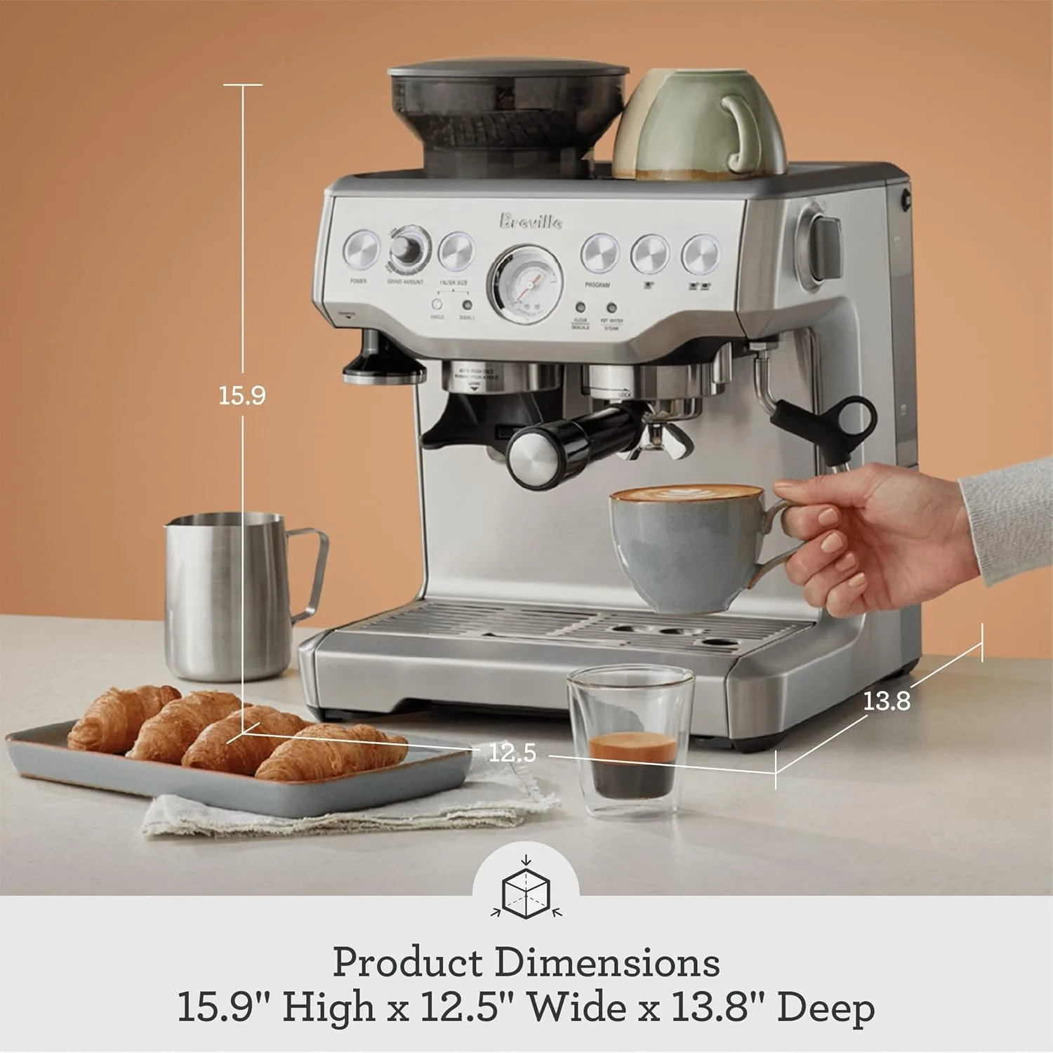 Breville the Barista Express Espresso Machine, One Size, Black Sesame