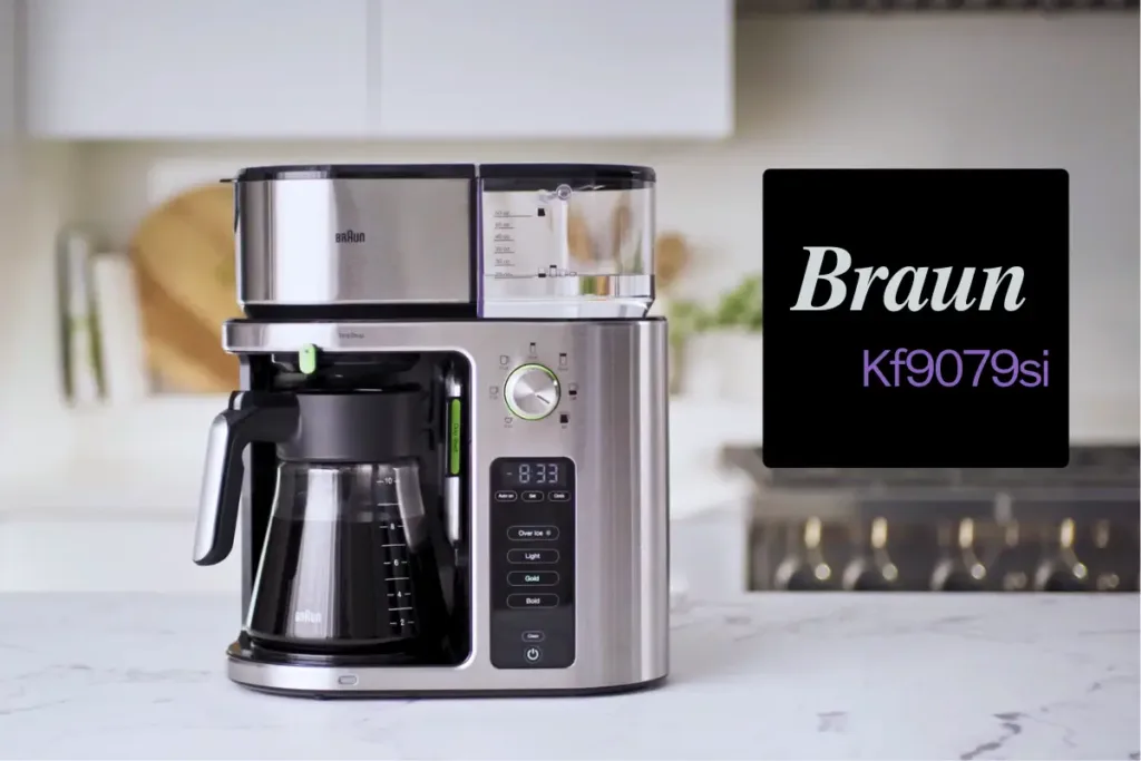 a coffee maker on a counter is Braun Kf9079Si Multiserve Coffee Maker