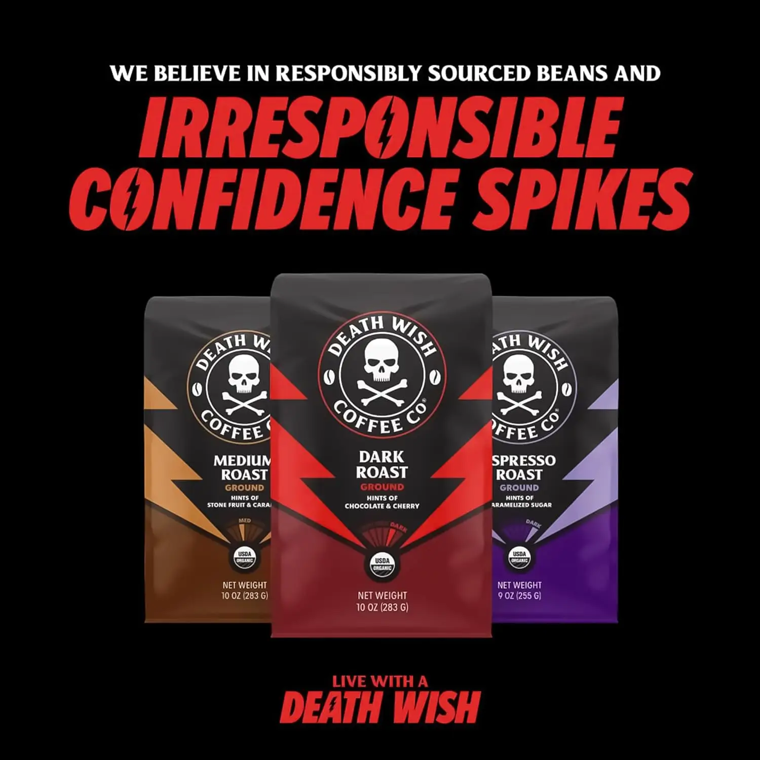 Death Wish Coffee packaging 