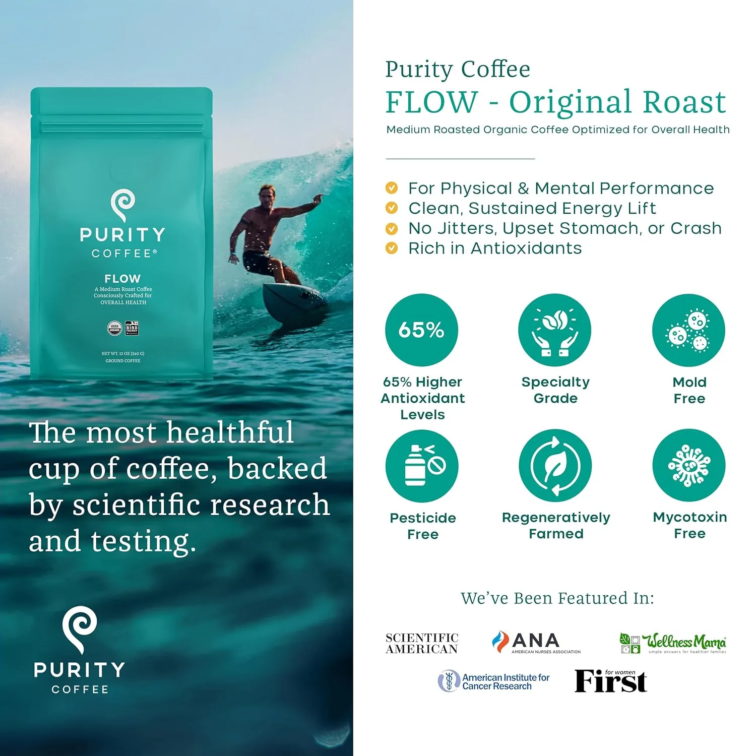 Purity Coffee FLOW Original Medium Roast Ground Coffee