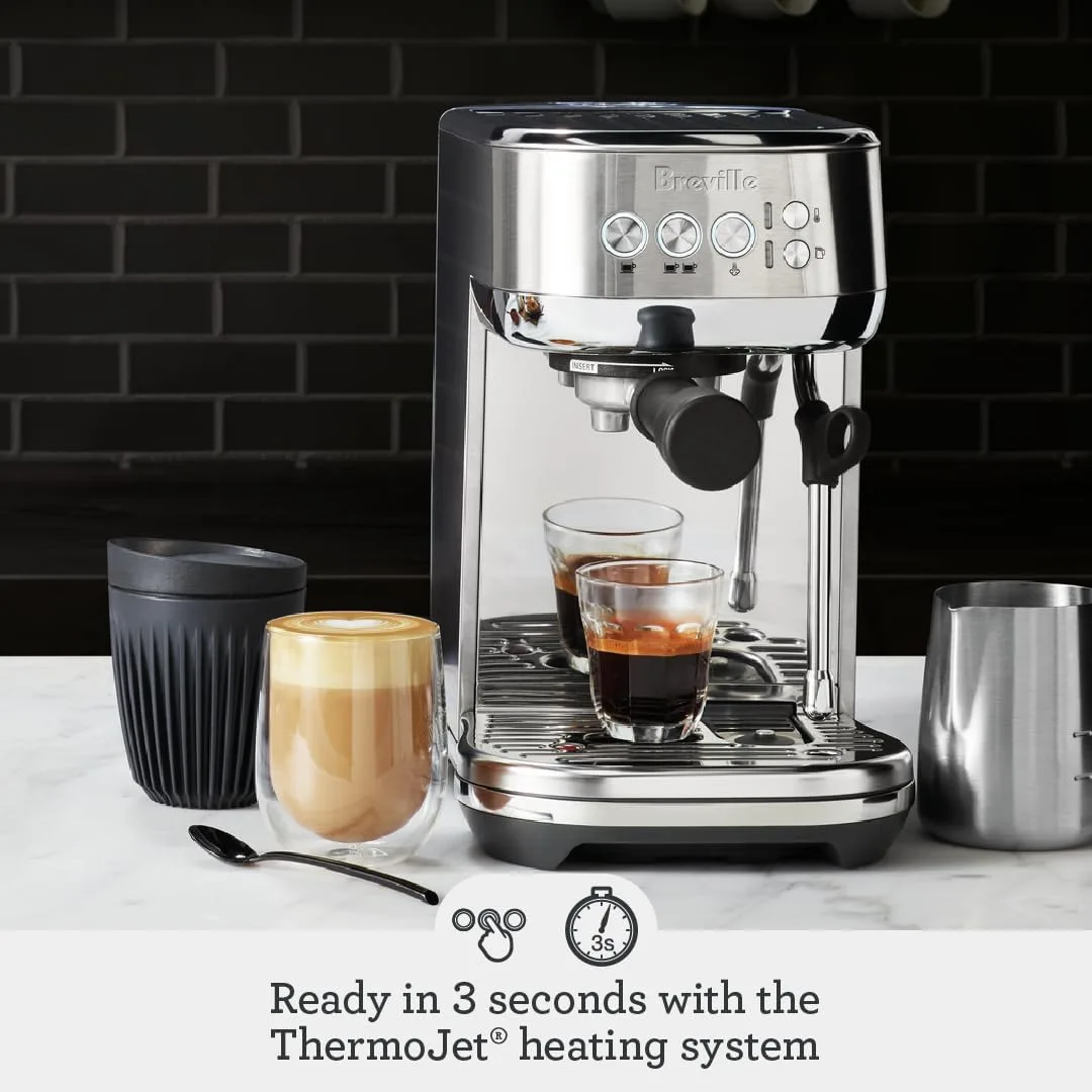 Breville the Bambino Plus Espresso Machine with Auto Milk Frother, Espresso Maker with Seconds Heat Up, Cappuccino & Latte Machine for Home, BES500DBL,