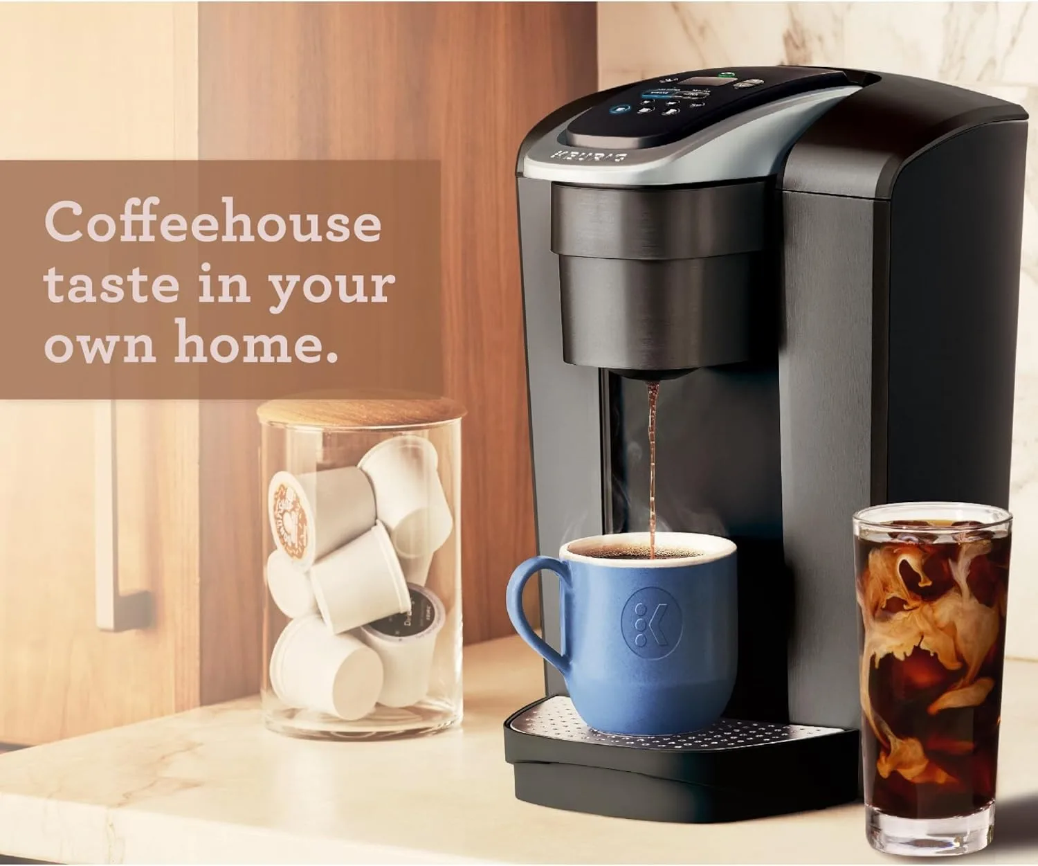 Keurig K-Elite Single Serve K-Cup Pod Coffee Maker, with Strength and Temperature Control, Iced Coffee