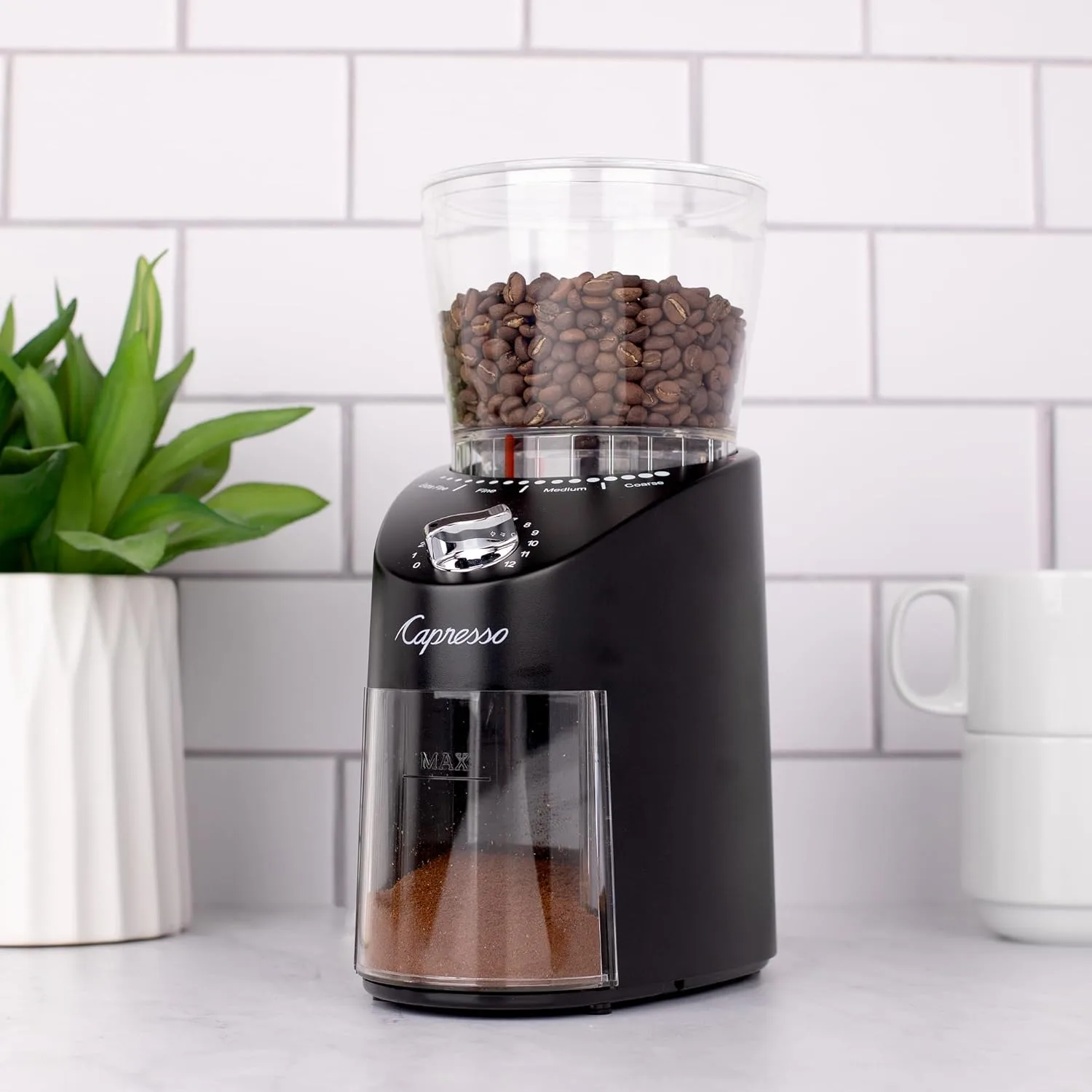 
Capresso Infinity Plus Conical Burr Grinder, Black