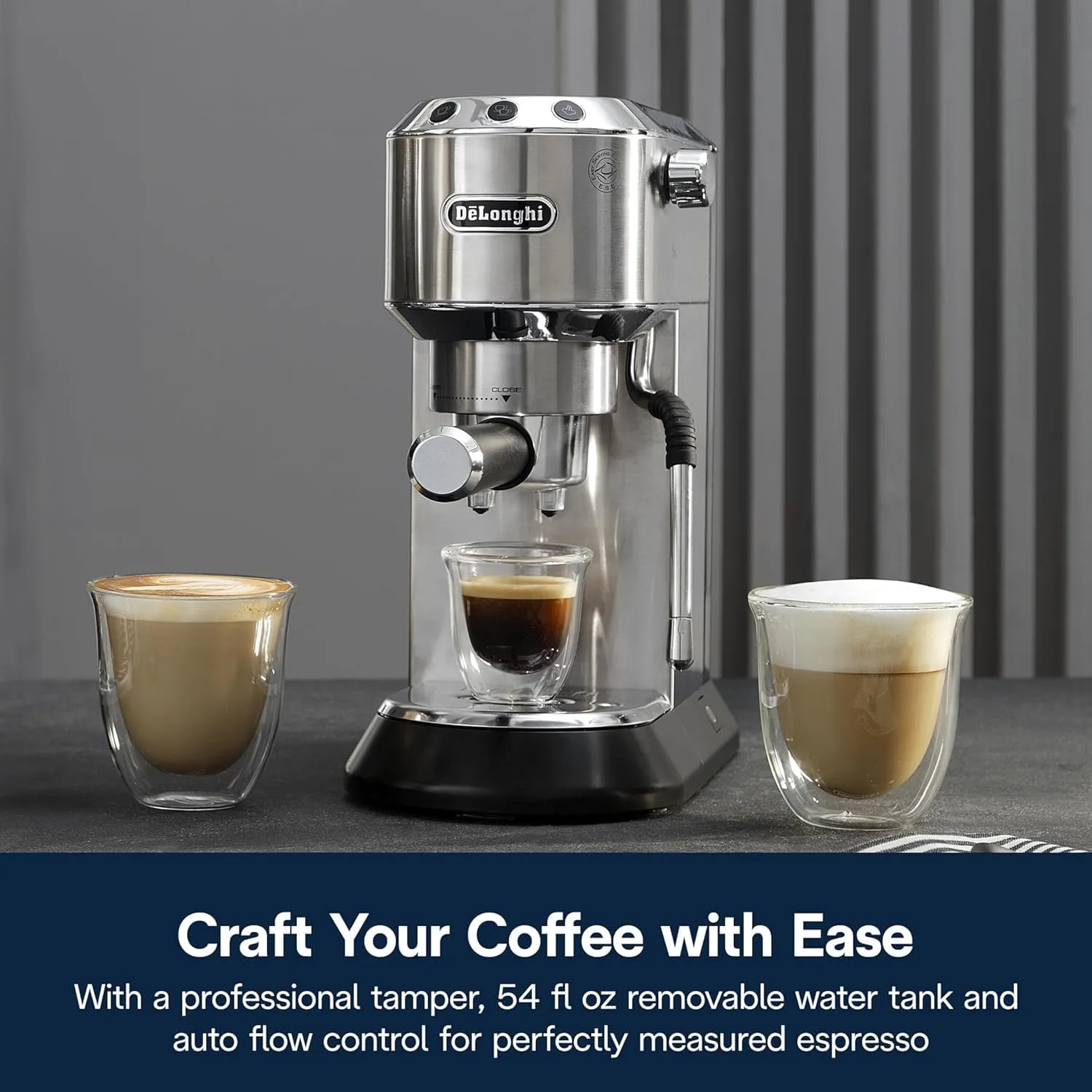 
De'Longhi Dedica Arte Espresso Machine with Manual Milk Frother for Espresso, Capuccino, Latte