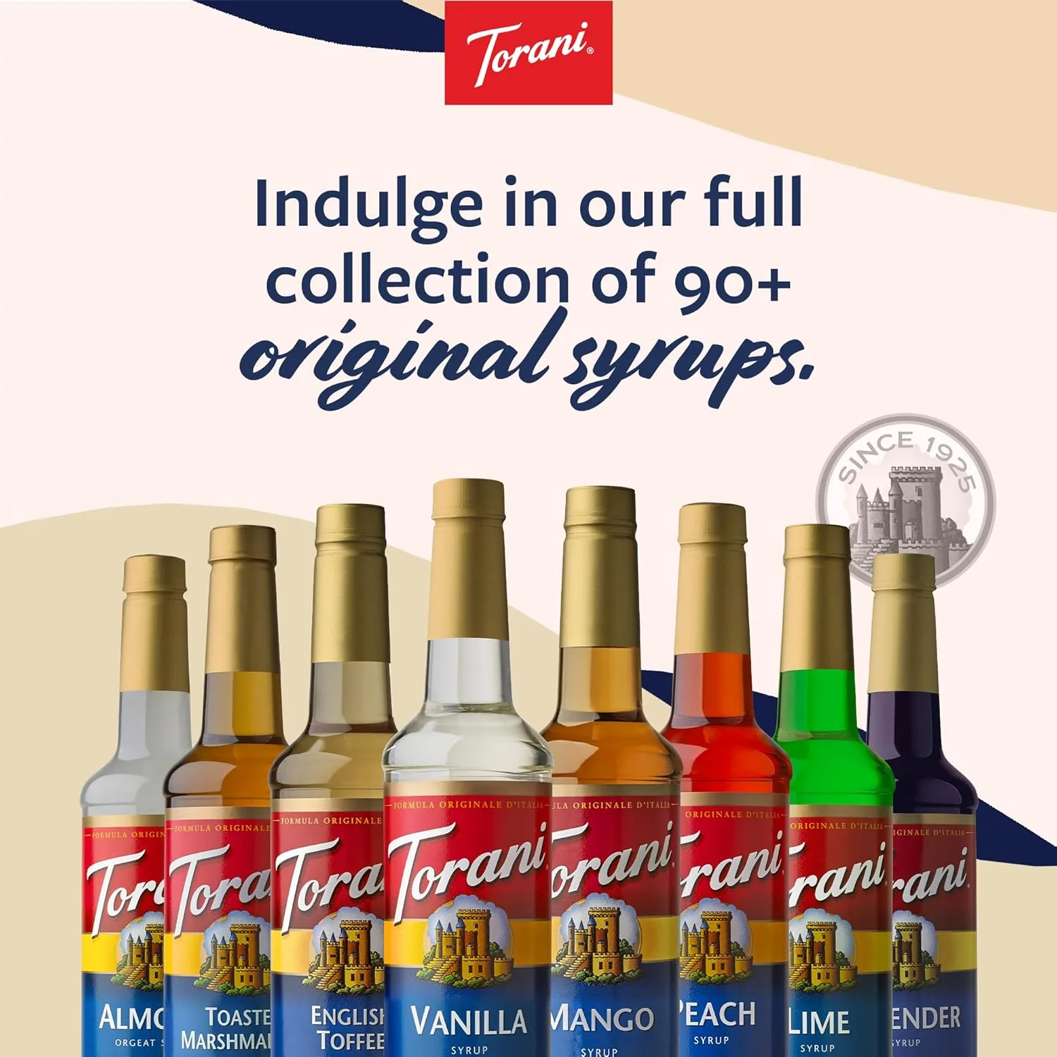 Torani Coffee Syrup, Vanilla Flavored Syrup for Drinks, Pump Included,