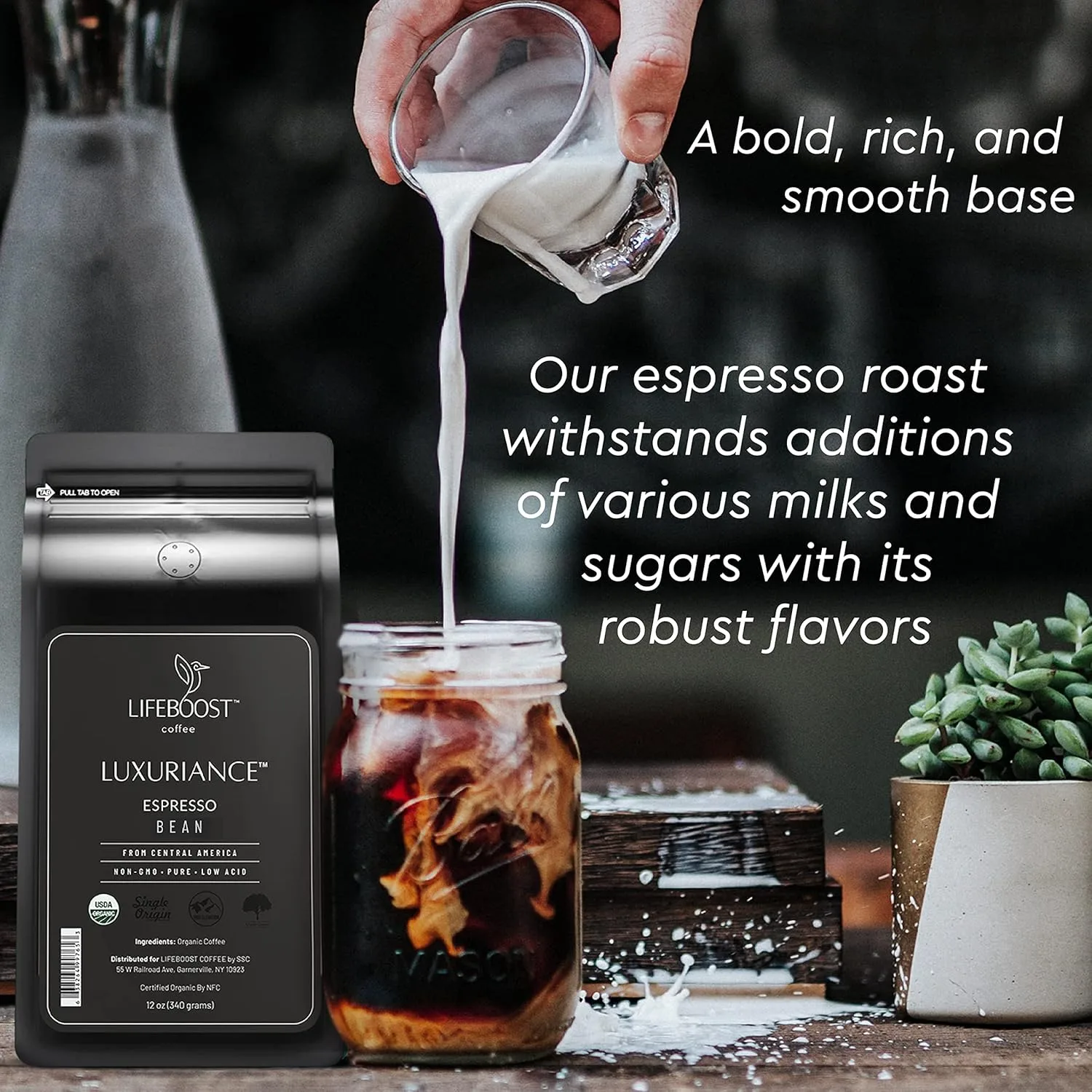 
Lifeboost Coffee Organic Espresso Beans Whole - Low Acid Single Origin Organic